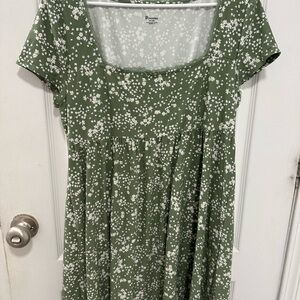 No Boundaries Green Floral Midi Dress